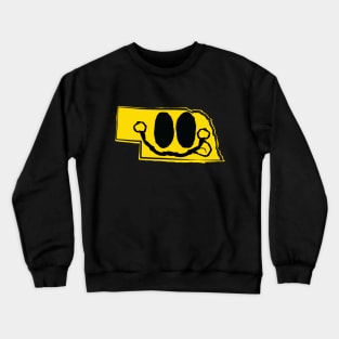 Nebraska Happy Face with tongue sticking out Crewneck Sweatshirt